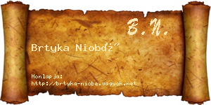 Brtyka Niobé névjegykártya
